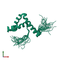 PDB entry 2yul coloured by chain, ensemble of 20 models, front view.