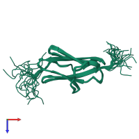 PDB entry 2yuv coloured by chain, ensemble of 20 models, top view.