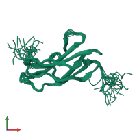 PDB entry 2yuw coloured by chain, ensemble of 20 models, front view.