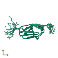 PDB entry 2yuz coloured by chain, ensemble of 20 models, front view.