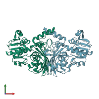 PDB entry 2yv3 coloured by chain, front view.