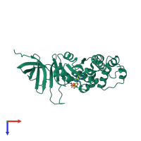 PDB entry 2yv5 coloured by chain, top view.