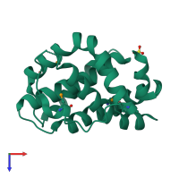 PDB entry 2yv6 coloured by chain, top view.