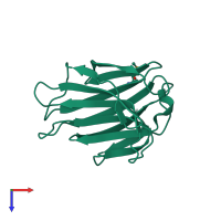 PDB entry 2yv8 coloured by chain, top view.