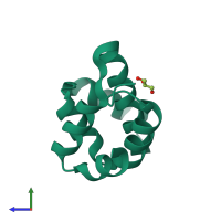 PDB entry 2yvi coloured by chain, side view.