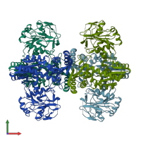 PDB entry 2ywb coloured by chain, front view.