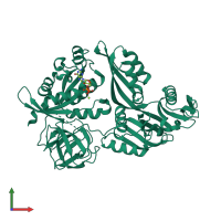 PDB entry 2ywh coloured by chain, front view.