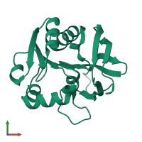 PDB entry 2ywj coloured by chain, front view.