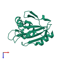 PDB entry 2ywn coloured by chain, top view.