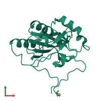 PDB entry 2ywo coloured by chain, front view.