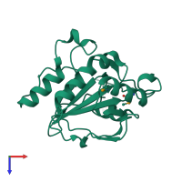 PDB entry 2ywo coloured by chain, top view.
