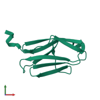PDB entry 2yxm coloured by chain, front view.