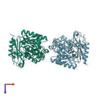 PDB entry 2yya coloured by chain, top view.