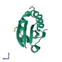 PDB entry 2yzu coloured by chain, side view.