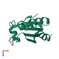 PDB entry 2yzu coloured by chain, top view.