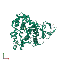 PDB entry 2z00 coloured by chain, front view.
