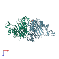 PDB entry 2z04 coloured by chain, top view.
