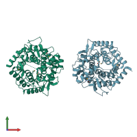 PDB entry 2z07 coloured by chain, front view.