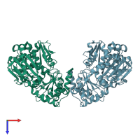 PDB entry 2z0f coloured by chain, top view.