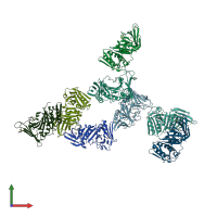 PDB entry 2z0l coloured by chain, front view.