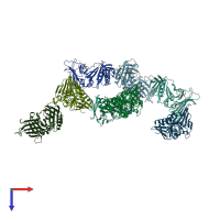 PDB entry 2z0l coloured by chain, top view.
