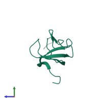 PDB entry 2z0w coloured by chain, side view.