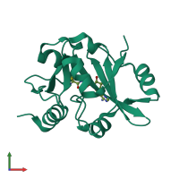 PDB entry 2z0x coloured by chain, front view.