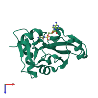PDB entry 2z0x coloured by chain, top view.