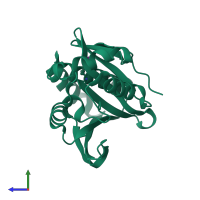PDB entry 2z10 coloured by chain, side view.