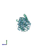 PDB entry 2z16 coloured by chain, side view.