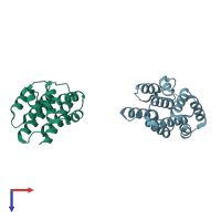 PDB entry 2z16 coloured by chain, top view.