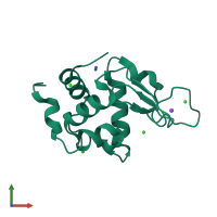PDB entry 2z18 coloured by chain, front view.
