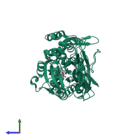 PDB entry 2z1a coloured by chain, side view.