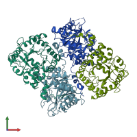 PDB entry 2z1b coloured by chain, front view.