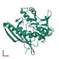 PDB entry 2z1f coloured by chain, front view.