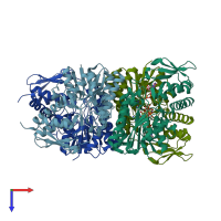 PDB entry 2z1m coloured by chain, top view.