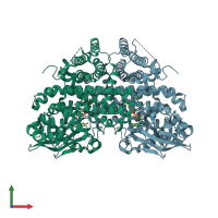 PDB entry 2z1q coloured by chain, front view.