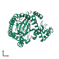 PDB entry 2z1x coloured by chain, front view.