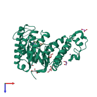 PDB entry 2z1x coloured by chain, top view.