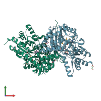 PDB entry 2z20 coloured by chain, front view.