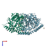 PDB entry 2z20 coloured by chain, top view.