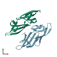 PDB entry 2z21 coloured by chain, front view.