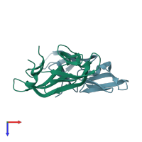 PDB entry 2z21 coloured by chain, top view.