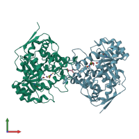 PDB entry 2z26 coloured by chain, front view.
