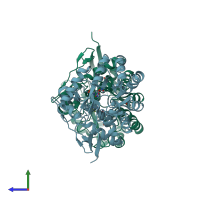 PDB entry 2z26 coloured by chain, side view.