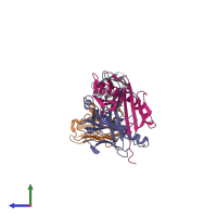PDB entry 2z31 coloured by chain, side view.