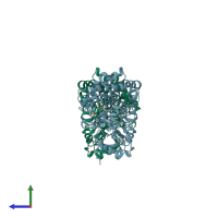 PDB entry 2z36 coloured by chain, side view.
