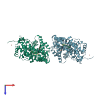 PDB entry 2z36 coloured by chain, top view.