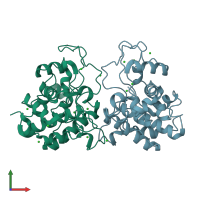 PDB entry 2z39 coloured by chain, front view.