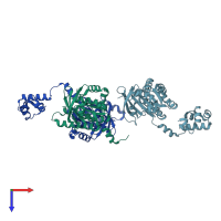 PDB entry 2z43 coloured by chain, top view.